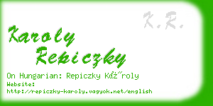 karoly repiczky business card